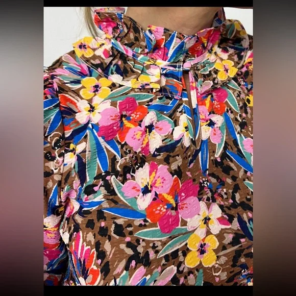 THML Floral Animal Print Long Sleeve Top NEW gorgeous - Picture 2 of 11